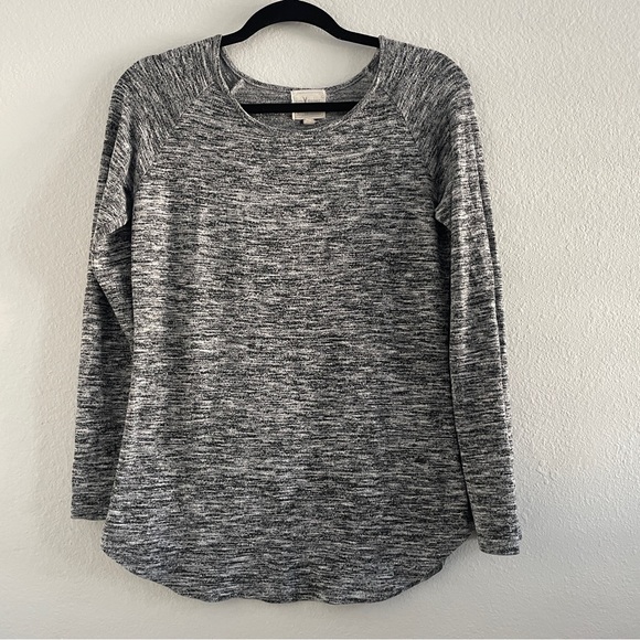 Pen and Paper Long Sleeve Heathered Gray Marble Round Neck Sweater Size M - Picture 2 of 8